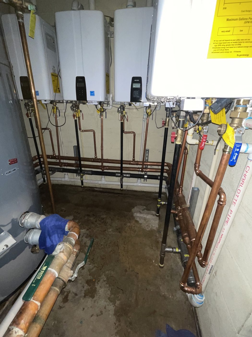 Multi-unit tankless bank